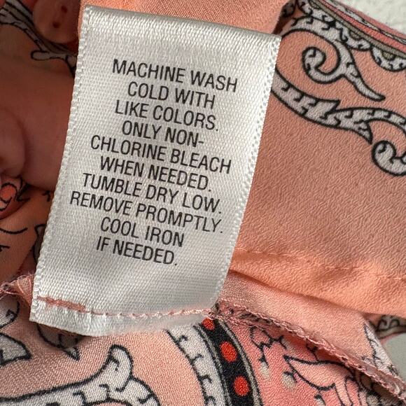 Apt 9 Women's Size Medium Pink Paisley Long Sleeve Boho Button Down w Collar - Picture 7 of 7